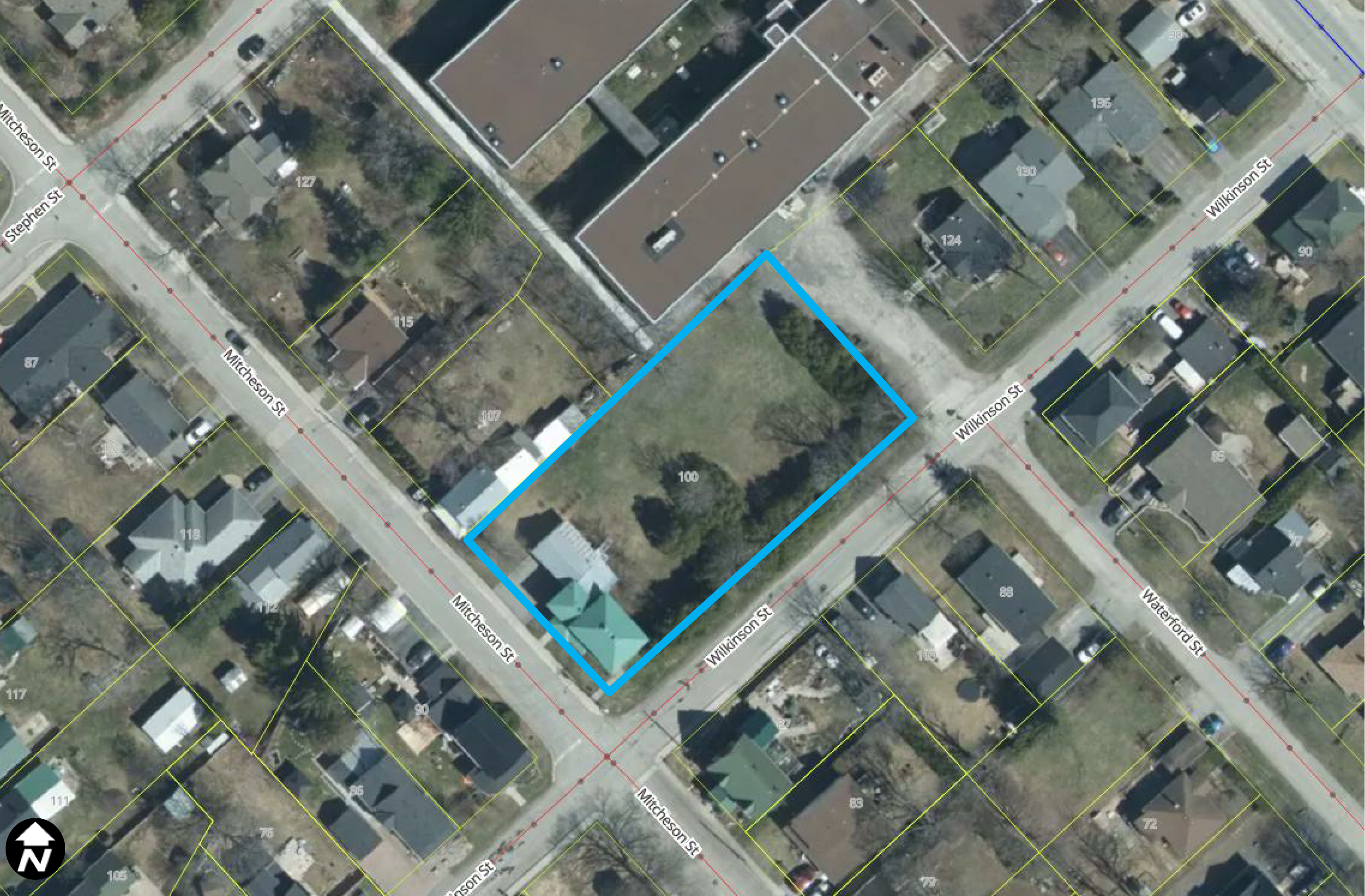 Satellite image of 100 Wilkinson Street, Almonte Ward, Municipality of Mississippi Mills