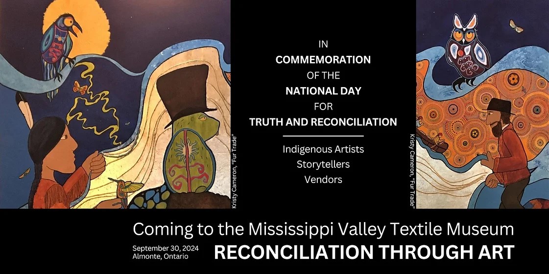 Graphic featuring Indigenous drawings with the text 'Reconciliation Through Art'